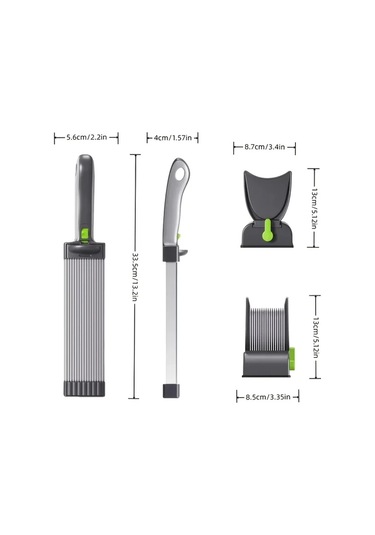 Honeybeeshop Paslanmaz Çelik Manuel Et Sebze Kesici Siyah Ayarlanabilir Vantuzlu Hızlı Dilimleyici Pürüzsüz Kesim Çok Fonksiyonlu Mutfak Aracı Siyah