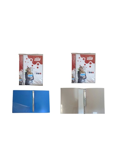 Stilo 4 Halkalı Pp Dosya İkili Mavi-şeffaf