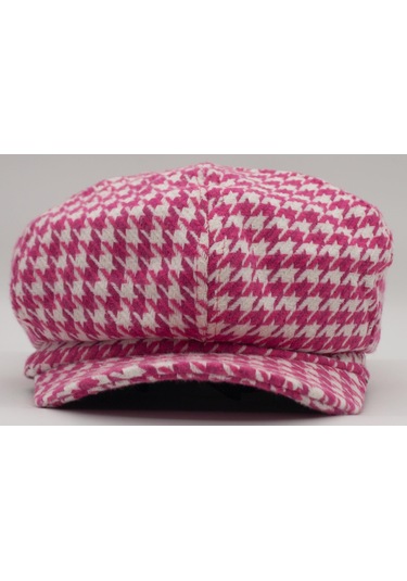 Şapkadan Kadın Yünlü Vintage Kasket Retro Kışlık Şapka 45645dr56705 Açık Pembe