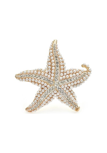 Vintage Nefis İmitasyon İnci Kristal Denizyıldızı Broş Erkekler Kadınlar İçin Zarif Hayvanlar Broş Parti Düğün Takısı Aksesuarları Altın