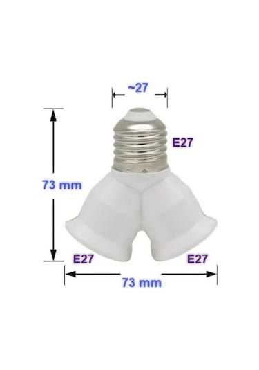 Splitter, E27 Duy Çokalayıcı İkili Ampul Duyu 1 Adet