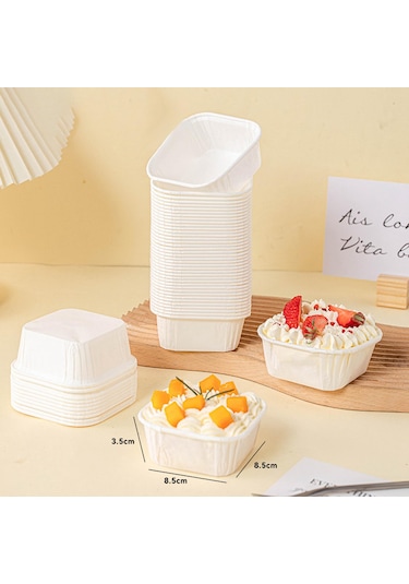 Suntek Yıldönümü Tatil Düğün Beyaz Için 50x Cupcake