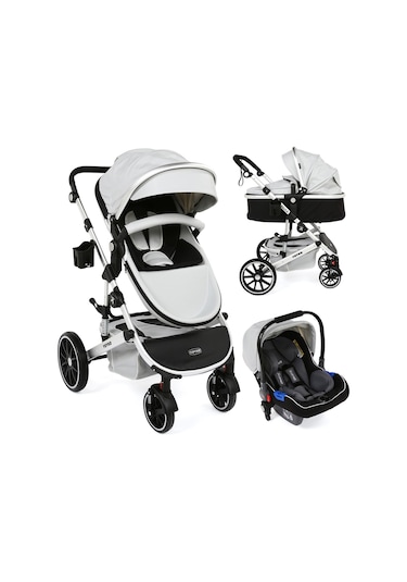 Yoyko Capsule Egg Travel Sistem Bebek Arabası Gri Silver