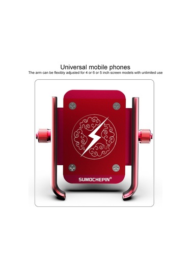 Kancalı Motosiklet Alüminyum Alaşımlı Cep Telefonu Braketi, 4-6.5 İnç Telefonlar İçin Uygun Siyah Siyah