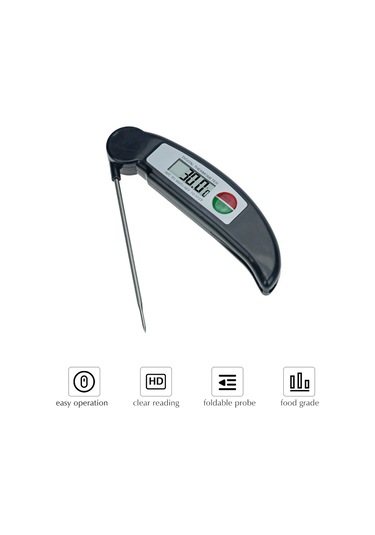 Fosenze Katlanabilir Gıda Termometresi - Hızlı Ölçüm, Led Ekran, 304 Paslanmaz Çelik Prob -50 C/+300 C