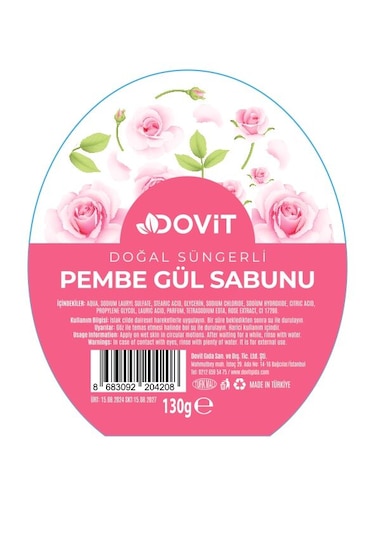 Dovit Pembe Gül Doğal Süngerli Sabun 130 Gr.
