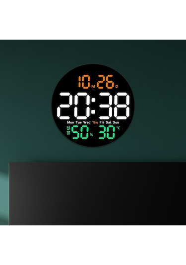 Suntek Magideal Dijital Duvar Saati Sıcaklık Ölçer Sessiz Çok-renkli