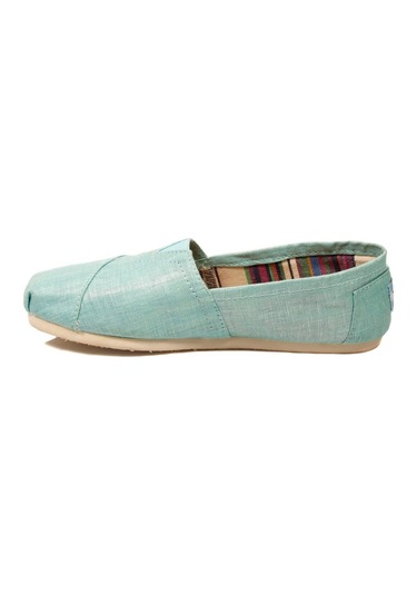 Toms Bayan Espadril Turquoise Metallic Linen Su Yeşili