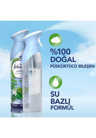 Febreze Dağ Esintisi Hava Ferahlatıcı Sprey Oda Kokusu 185 ML + Hava Temizleyici Parfüm