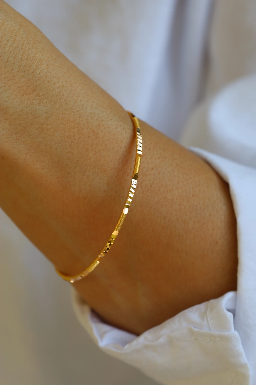 10 Gram 22 Ayar Altın Yatırımlık Kalemli Ajda Bilezik İşçiliksiz Blzk220001