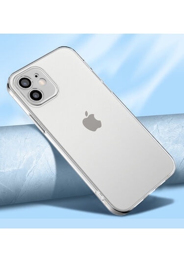 Apple Uyumlu iPhone 12 Kamera Korumalı 3D Şeffaf Silikon Kılıf