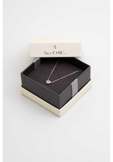 So Chic Aşk Rüyası 18 Ayar Beyaz Altın Kaplama 45 Cm Gümüş Minimal Kolye Beyaz