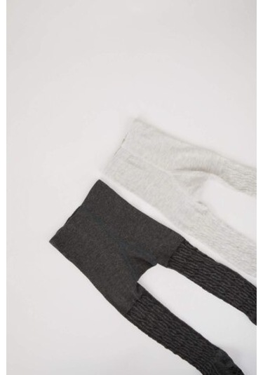 Defacto Kız Bebek Dikişsiz 2li Pamuklu Külotlu Çorap D2500a5nskr1 Çok Renkli