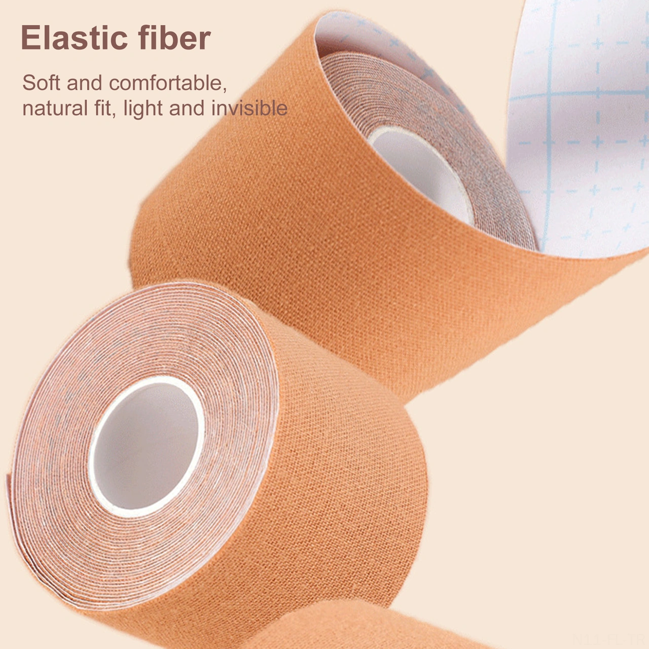 Lemestar Bej 3.8cm Genişliği 5m Uzunlukta Gizli Soluklu Otostik Göğüs İçin Dirsekli Kumaş Lişeli Tırpan Bandaj Bej