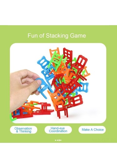 18 Parça Plastik Denge Sandalyeleri Seti - Çocuklar İçin Eğlenceli Ve Eğitici Oyun Seti Diğer Diğer