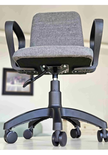 Monoblok Ofis Öğrenci Çalışma Koltuğu Gri Açık Gri