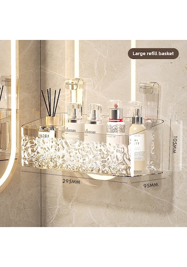 Mufunye Banyo Duş Tahtası Rakor Fırça Saç Testeresi Depolama Sepeti, Delme Yok Pet Malzeme Duvarlı Organizatör Büyük Boy Tamamlayıcı Sepet - Tek Başına Tavsiye Edilmez Diğer