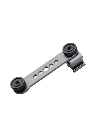 Moveevo Alüminyum Üçlü Soğuk Ayaklı Braket - 1/4" Ve 3/8" Vida Bağlantıları - Led Işık, Flaş, Tripod Uyumlu - Gri Renk