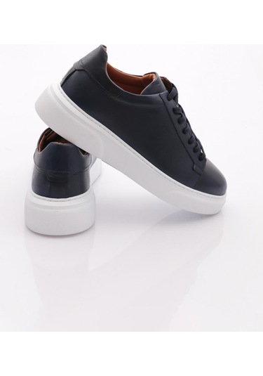 Dgn Leo Erkek Sneakers Ayakkabi Lacivert Antik Beyaz