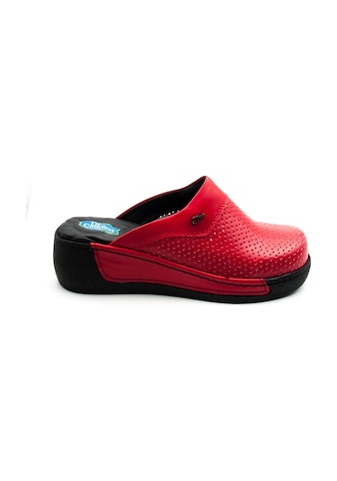 Dr.Comfort Ortopedik Deri Hemşire Sabo Kadın Terlik Kırmızı-Kırmızı