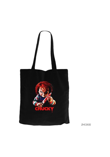 Chucky Murderer Siyah Kanvas Bez Çanta