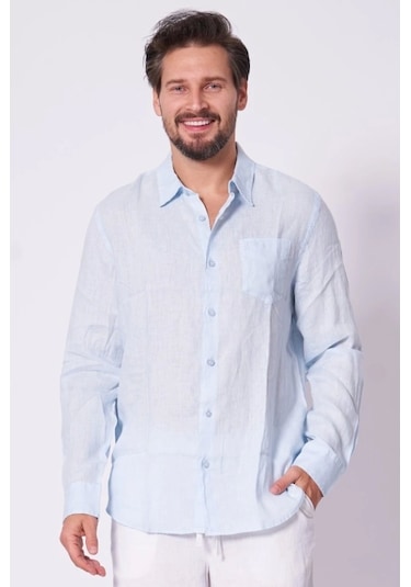 Guess Erkek Napa Keten Uzun Kollu Gömlek Çok Renkli