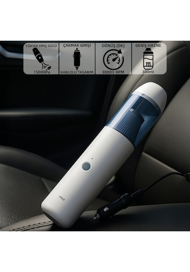 Mioji Mio 3c 15000pa Araç Süpürgesi - Beyaz 1 Adet