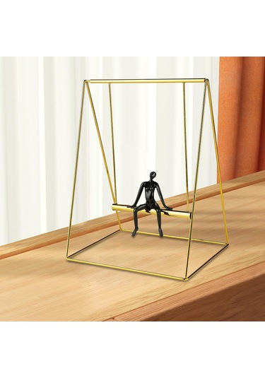 Suntek Salıncak Figürü Reçine Heykelcik Oturma Odası Soyut 29,5cmx41,5cm