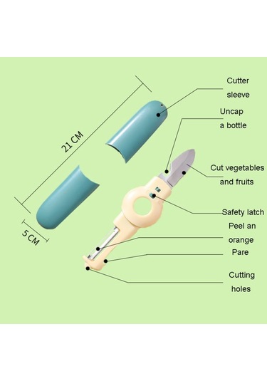 5 Arada 1 Çok Fonksiyonlu Meyve Bıçağı Kamp Seyahat Portatif Cep Bıçakları Kırmızı Diğer