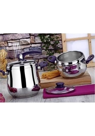 Berlin 3.5 ve 7 L Düdüklü Tencere Gümüş - Mor