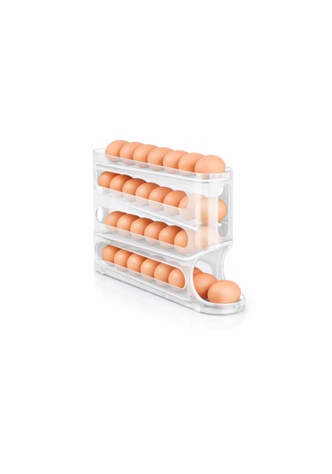 Microcase Abs Plastik Dolapiçi Yuvarlanır Tip Yumurta Organizer Ve Standı Al5452 Şeffaf