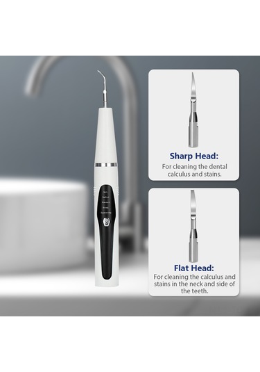 Skycity Siyah Ultrasonik Diş Temizleyici - Taş Ve Plak Kaldırıcı, Portatif İki Fonksiyonlu Diş Ağız Bakımı Aleti