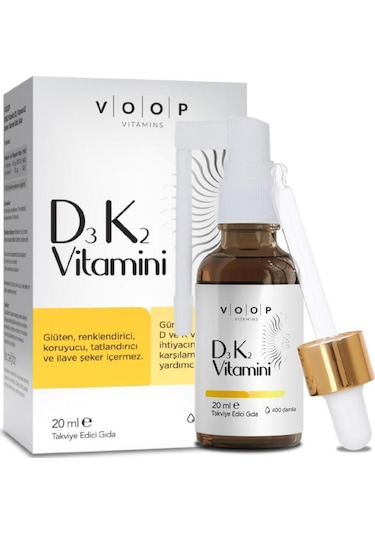 Voop D3K2 Vitamini. D3 Vitamini. D Vitamini Sprey Ve Damla 20 Ml