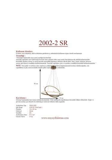 Eray Aydınlatma 2002-2 Eskitme Led Avize