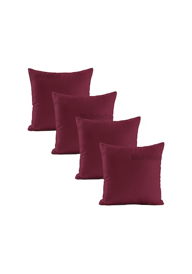 Dekoratif 4'lü Kırlent Yastık Kılıfı Seti - 42 X 42 Cm - Bordo