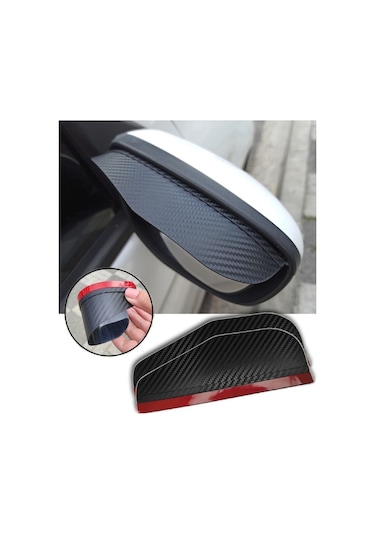 Opel Combo İle Uyumlu Carbon Ayna Siperlik + Araç Parkmatik Numaratör