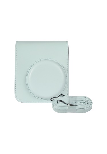 Maiyame Fujifilm Mini 12 İçin Yeşil Pu Kamera Kılıfı - Manyetik Kilitli Ve Ayarlanabilir Askılı Kemerli Koruyucu Çanta