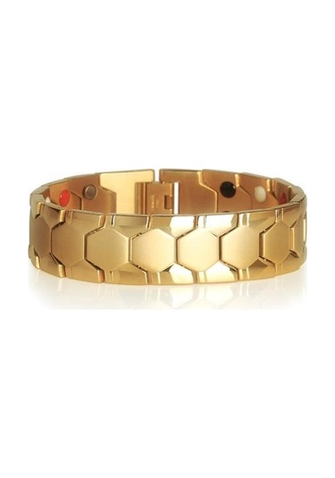 Erkek Anyon Manyetik Enerji Bilezik 316l Paslanmaz Çelik Sağlık Bilezik Altın - Gold