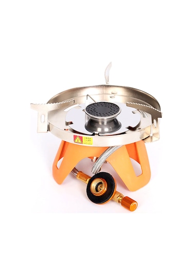 Kosona Taşra Kampı İçin Taşınabilir Tek Fırın, Rüzgar Engeli Seçenekli , Dışarıdaki Gaz Çanakçığı, 1800w, Paslanmaz Çelik Çok Renkli