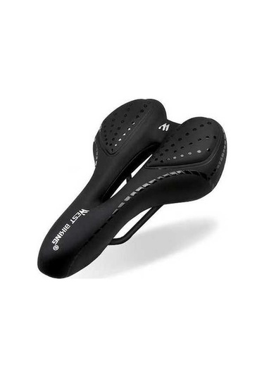 Pazly Yol Yastık Şok Siyah Rahat Pu Poliüretan Nefes Mtb Bisiklet Koltuğu Emici Deri Boş Siyah Siyah