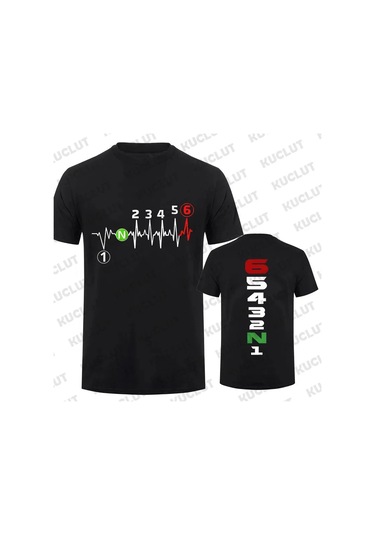 Kucluterkek Motosiklet Baskılı T-shirt 1n23456 - Yaz Moda Günlük Tişörtmavi Mavi