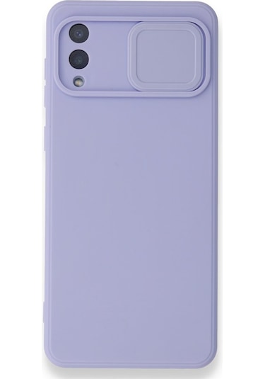 Nettech Samsung Galaxy A02 Uyumlu Kızaklı Kamera Korumalı Arka Koruma Kılıf - Lila Lila