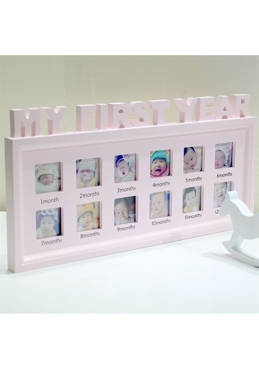 Yaratıcı Dıy Ev Odası Dekorasyonu Bebek Anıtı Büyüyen Fotoğraf Çerçevesi Ekranı Beyaz