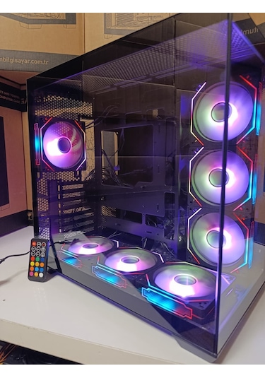 Game Master F7 Lite 7 Fanlı Argb Kumandalı Kontrolcülü Gaming Pc Kasa Akvaryum Kasa