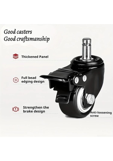 Dashanshop 4 Adet Heavy-duty Kilitli Sabit Frenli Sesiz Çarklı 1.97 İnç Döner Tekerlek