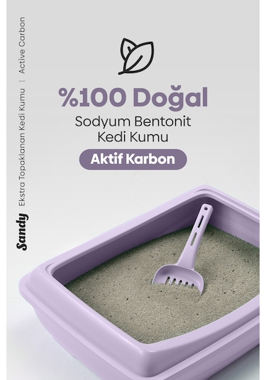 Sandy Aktif Karbonlu Ekstra Topaklanan Kedi Kumu 2 x 10 KG