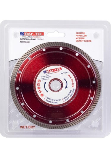 Bay-tec Mk0286 Süper Turbo Elmas Testere Kesici Disk 180 MM ince