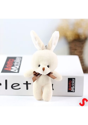 Pelüş Tavşan Anahtarlık, 15 Cm X 8 Cm - Krem