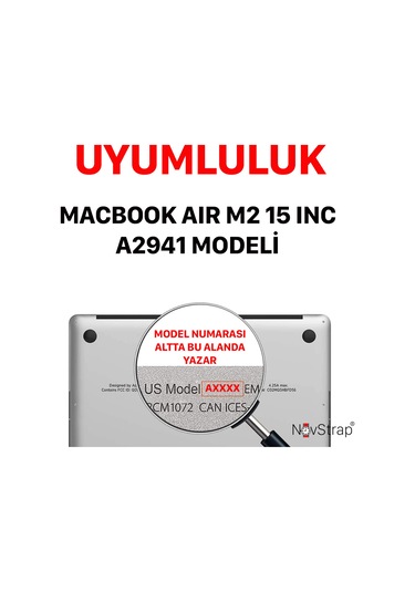 Novstrap  Macbook Air 15 İnç A2941 İle Uyumlu Kristal Parlak Kılıf + Siyah Klavye Kılıfı +film Karışık Çok Renkli