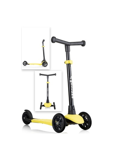 Wellgro Turbo 3 Tekerli Yükseklik Ayarlı Scooter, Sarı Sarı